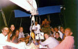 Festa na chegada  Salvador, no veleiro Big Lit, 17/09/01.