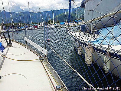 instalação de rede pronta de pesca